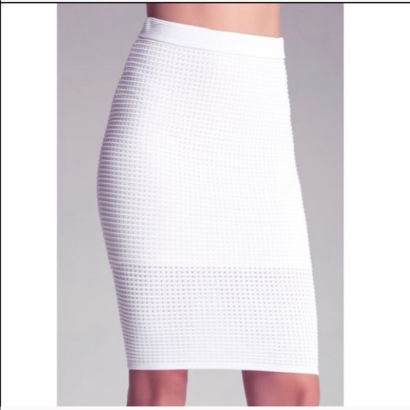 Bebe open ottoman white skirt - Picture 1 of 8